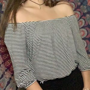 Striped Off the Shoulder Top